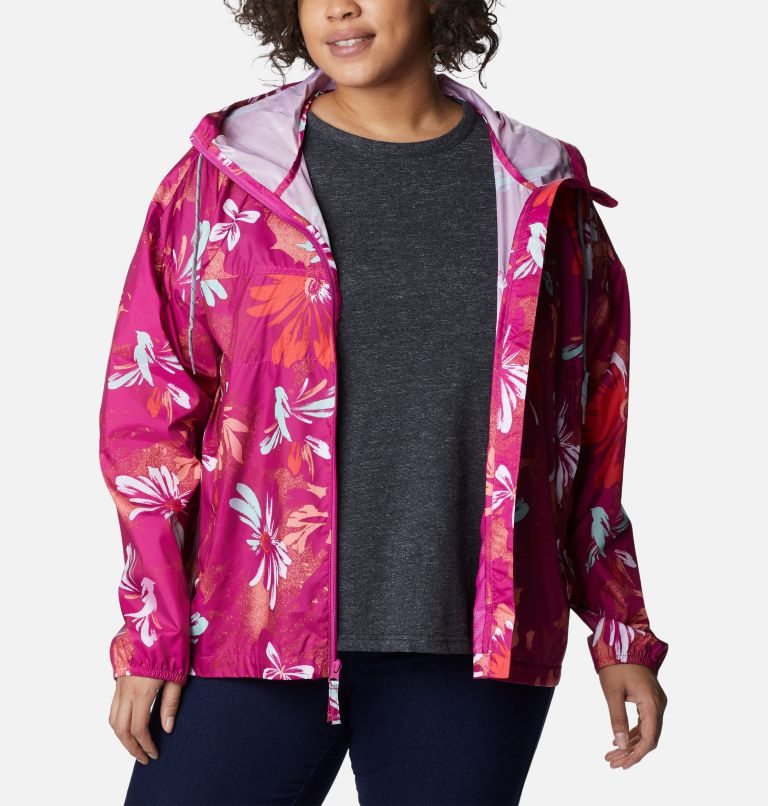 Columbia Flash Challenger Novelty Windbreaker Jakke Dame Blomster | Plus Size 56917I